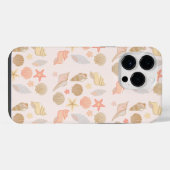 Rosa Muschel Muster iPhone Hülle (Rückseite (Horizontal))