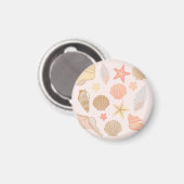 Rosa Muschel Muster Magnet (Vorderseite/Rückseite)