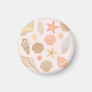 Rosa Muschel Muster Magnet