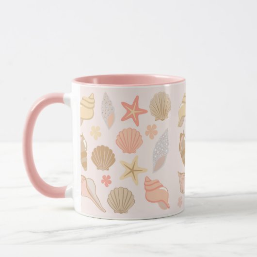Rosa-Muschel-Muster Tasse (Links)