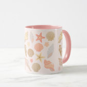 Rosa-Muschel-Muster Tasse (VorderseiteRechts)