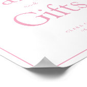 Rosa Muschel Strandkarten und Geschenke Schild (Ecke)