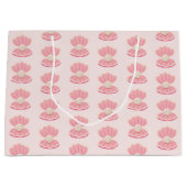 Rosa Muschel und Perlmuster Große Geschenktasche Große Geschenktüte (Vorderseite)