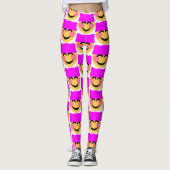 Rosa Muschelhut Emoji-Leggings Leggings (Vorderseite)