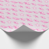 Rosa Muscheln Geschenkpapier (Ecke)