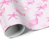 Rosa Muscheln Geschenkpapier (Rolleneckpunkt)