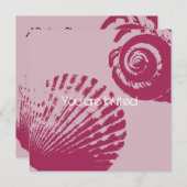 Rosa Muscheln Kinderdusche Einladung (Vorne/Hinten)