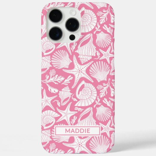 Rosa Muscheln personalisiert Case-Mate iPhone Hülle (Rückseite)