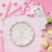 Rosa Muscheln sehen dich bald Baby-Party Pappteller (Party)