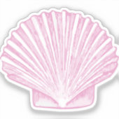 Rosa Muschelschale Küste Aufkleber (Vorderseite)