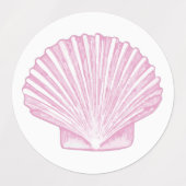 Rosa Muschelschale Küste Etiketten (Design 2)