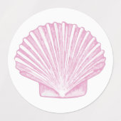 Rosa Muschelschale Küste Etiketten (Design 1)