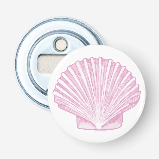 Rosa Muschelschale Küste Flaschenöffner (Vorderseite)