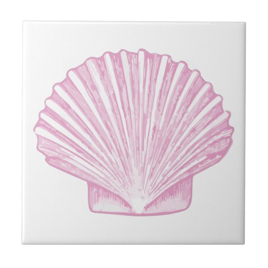 Rosa Muschelschale Küste Fliese (Vorderseite)