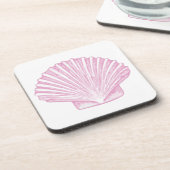 Rosa Muschelschale Küste Getränkeuntersetzer (Linke Seite)