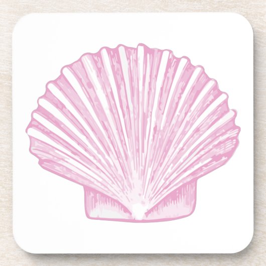 Rosa Muschelschale Küste Getränkeuntersetzer (Vorderseite)