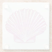 Rosa Muschelschale Küste Glasuntersetzer (Rückseite)