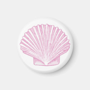 Rosa Muschelschale Küste Magnet