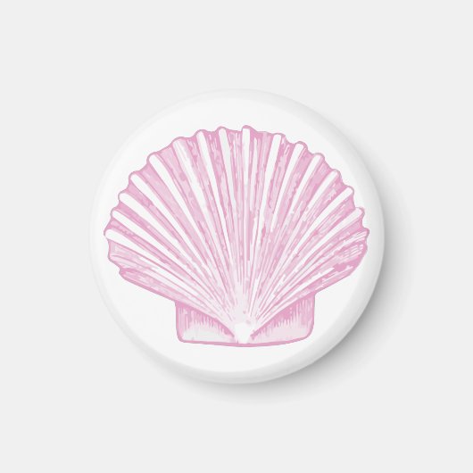 Rosa Muschelschale Küste Magnet (Vorne)