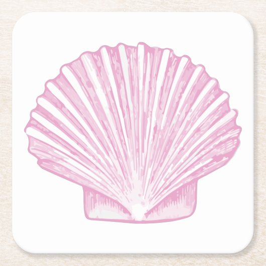 Rosa Muschelschale Küste Rechteckiger Pappuntersetzer (Vorderseite)