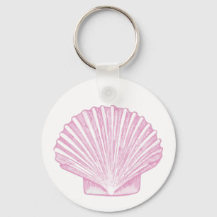 Rosa Muschelschale Küste Schlüsselanhänger