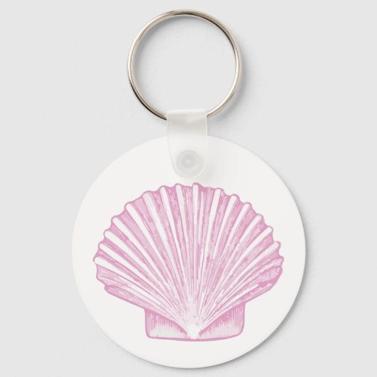 Rosa Muschelschale Küste Schlüsselanhänger (Vorderseite)