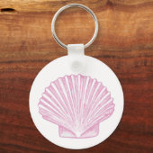 Rosa Muschelschale Küste Schlüsselanhänger (Rückseite)