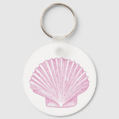 Rosa Muschelschale Küste Schlüsselanhänger (Rückseite)