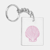 Rosa Muschelschale Küste Schlüsselanhänger (Vorderseite links)
