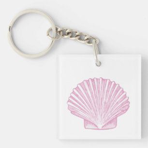Rosa Muschelschale Küste Schlüsselanhänger