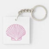 Rosa Muschelschale Küste Schlüsselanhänger (Rückseite)