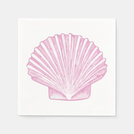 Rosa Muschelschale Küste Serviette (Vorderseite)