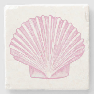 Rosa Muschelschale Küste Steinuntersetzer