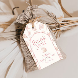 Rosa Muschelstrand-Tags für Baby-Party-Geschenke Geschenkanhänger