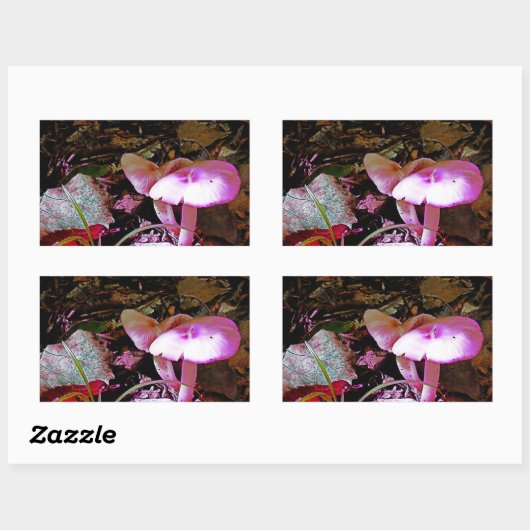 Rosa Mushroom Rechteckiger Aufkleber (Blatt)