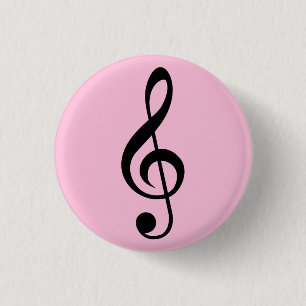 Rosa Music Clef Abzeichen Button