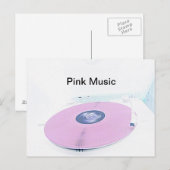 Rosa Musik Postkarte (Vorne/Hinten)