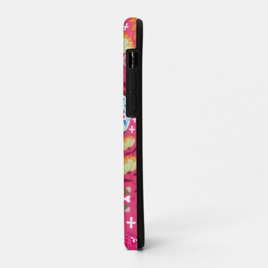 Rosa Musik Rock Skull Blumengarten Case-Mate iPhone Hülle (Hinten/Links)