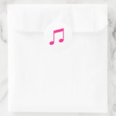 Rosa Musik Runder Aufkleber (Tasche)