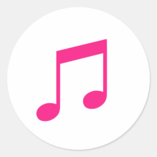 Rosa Musik Runder Aufkleber
