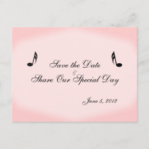Rosa Musik Save the Date Postkarte