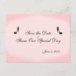 Rosa Musik Save the Date Postkarte