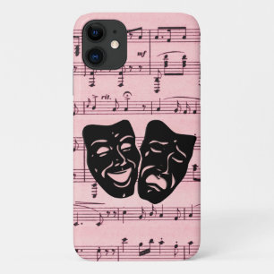 Rosa Musik und Theatermasken Case-Mate iPhone Hülle