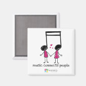 Rosa Musik verbindet Menschen Magnet (Vorderseite/Rückseite)