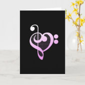 Rosa Musikerherz Karte (Gelbe Blume)