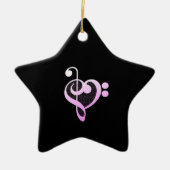 Rosa Musikerherz Keramik Ornament (Vorne)