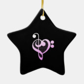 Rosa Musikerherz Keramik Ornament (Hinten)