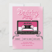 Rosa Musikkassette  Einladung (Vorderseite)