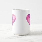 Rosa Musiknote Gemustertes Herz Tasse (Mittel)