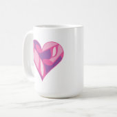 Rosa Musiknote Gemustertes Herz Tasse (Vorderseite Links)